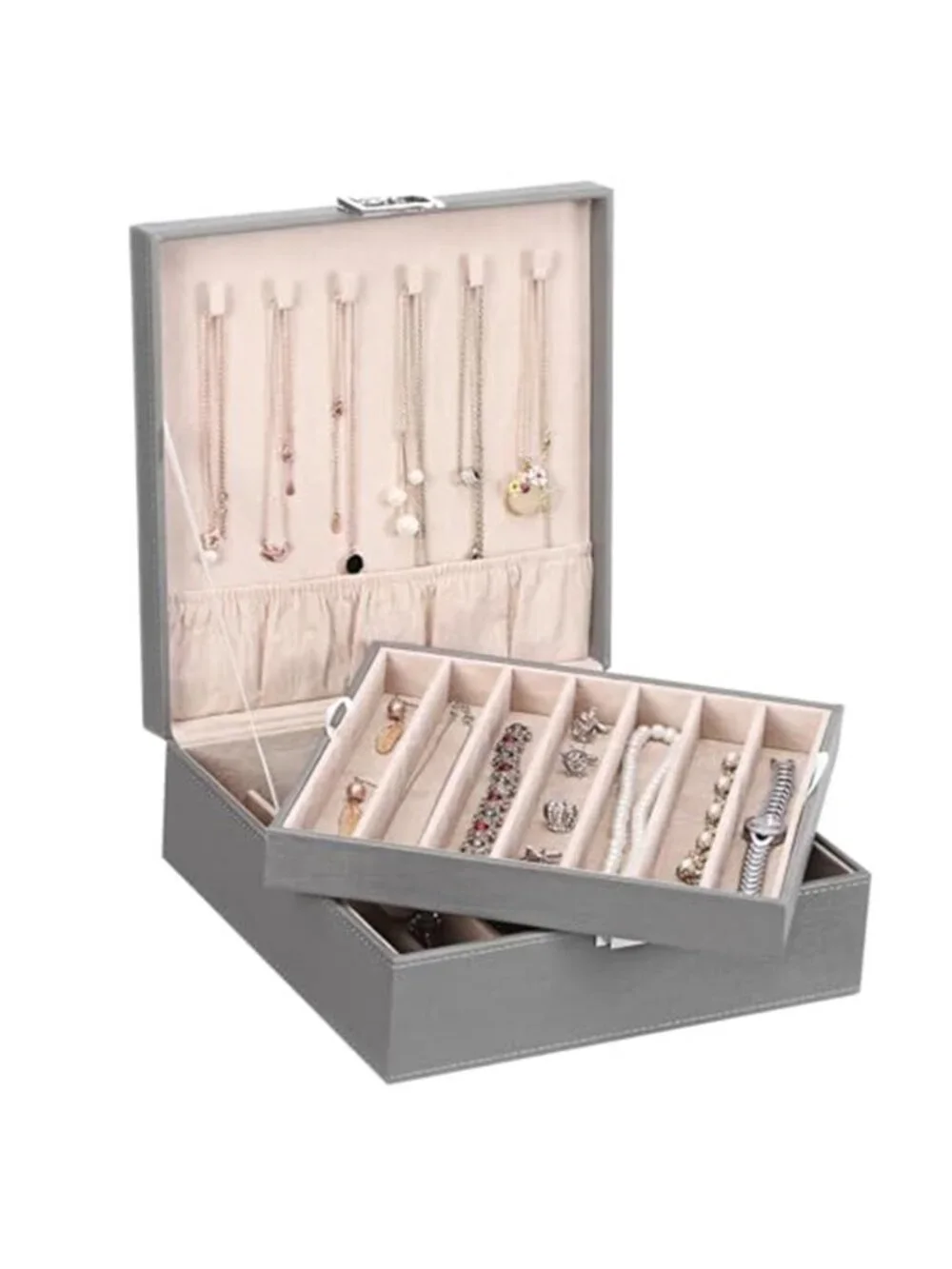Jewelry Box Organizer, 2-Layer Necklace Organizer Box, Modern Style Necklace